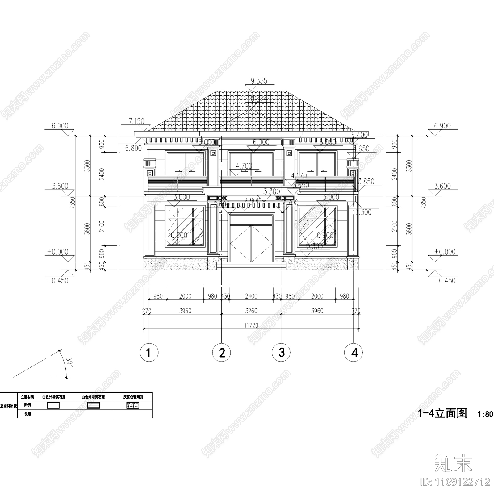 现代欧式别墅建筑施工图下载【ID:1169122712】