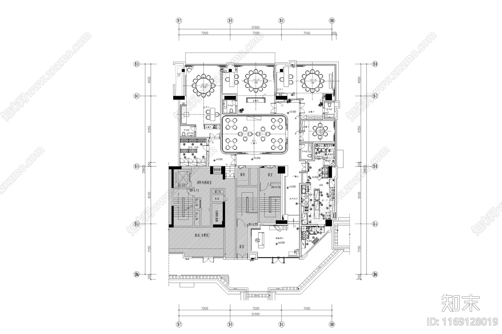 现代中餐厅cad施工图下载【ID:1169128019】