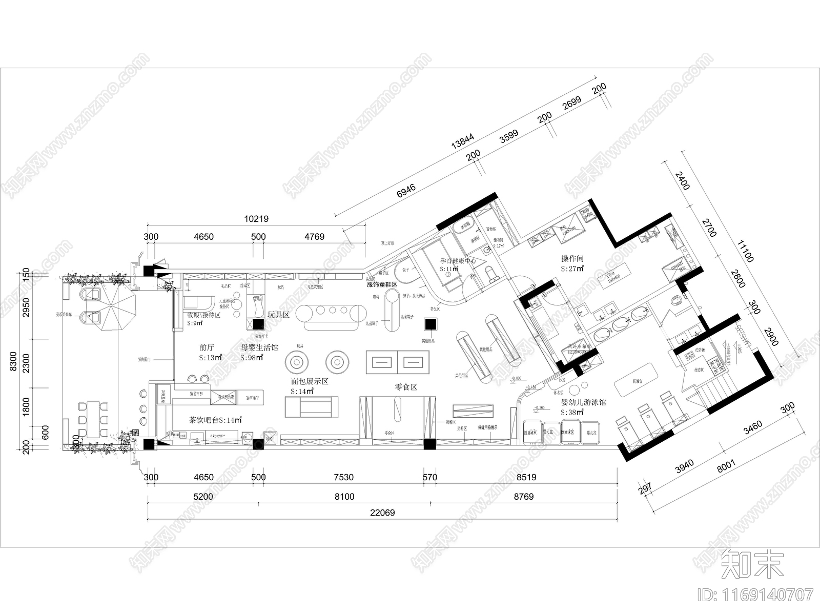 18套母婴专卖店奶粉店母婴坊CAD施工图施工图下载【ID:1169140707】