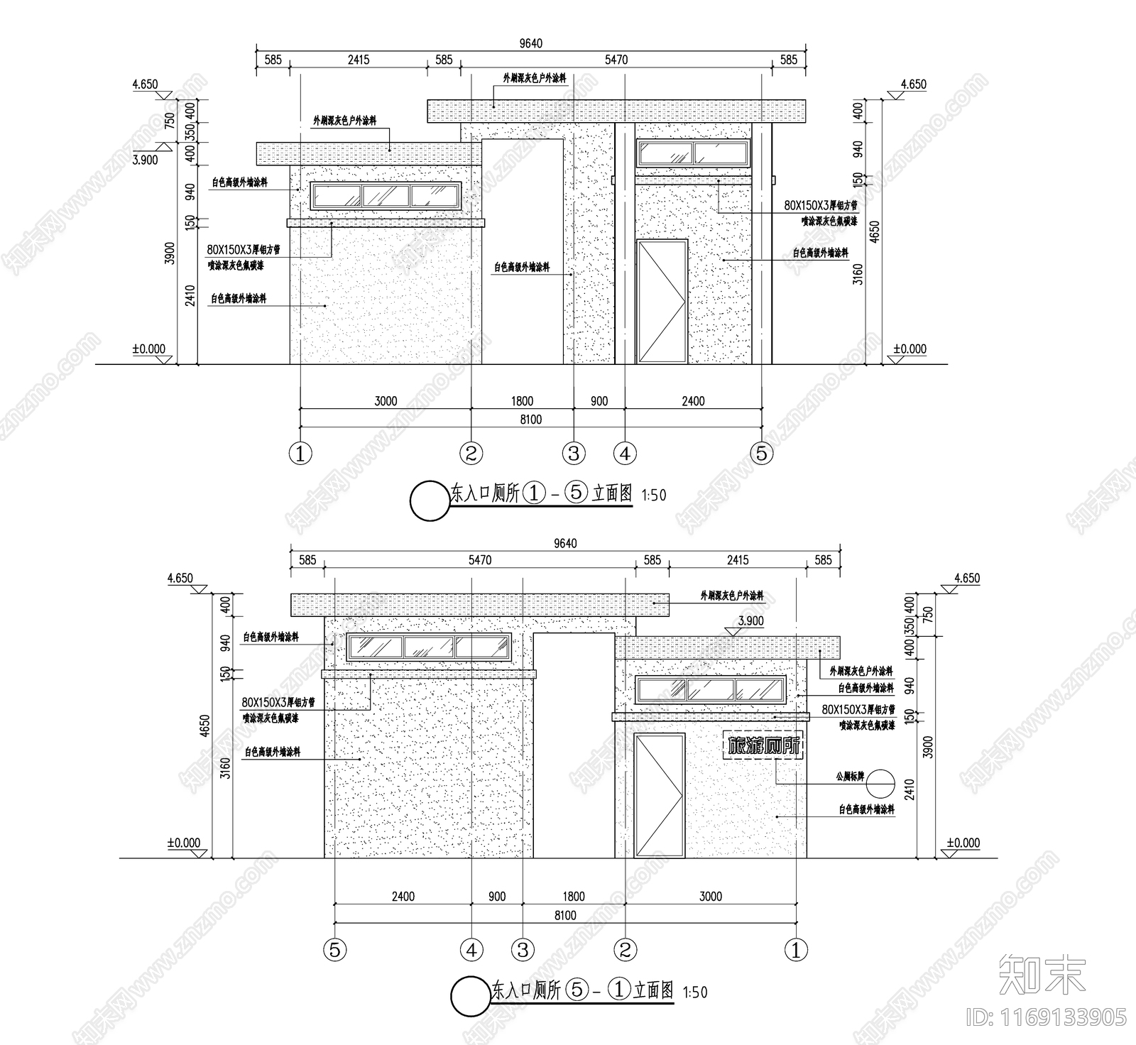 现代公厕cad施工图下载【ID:1169133905】