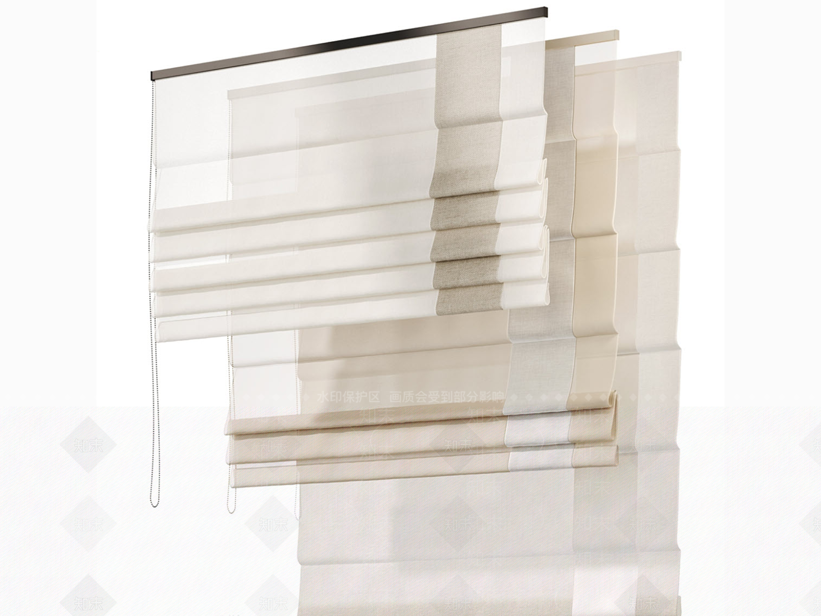 现代罗马杆窗帘3D模型下载【ID:1169138314】