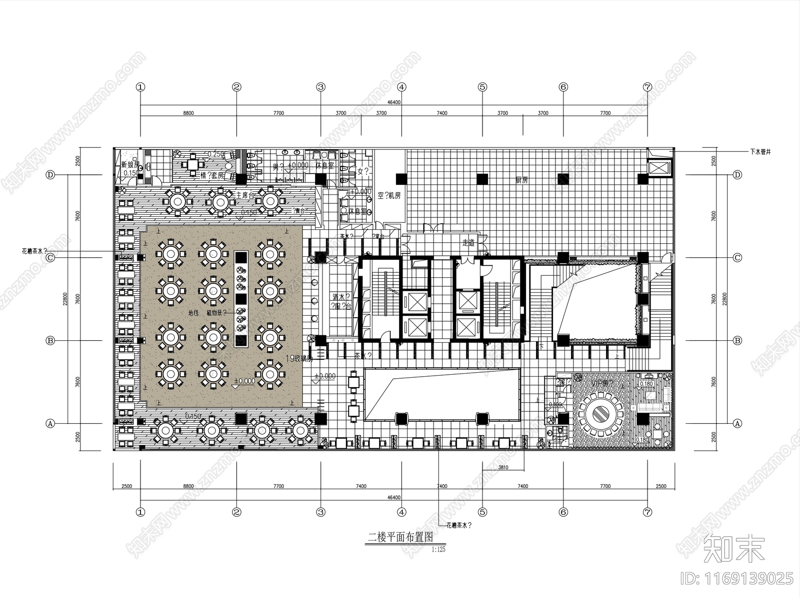 现代新中式酒楼施工图下载【ID:1169139025】