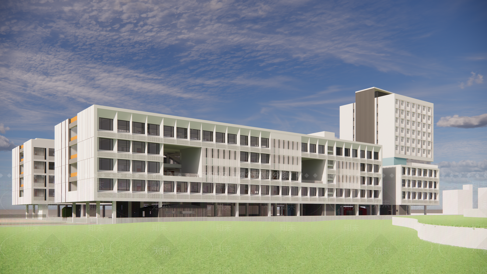 现代学校建筑SU模型下载【ID:1169138946】