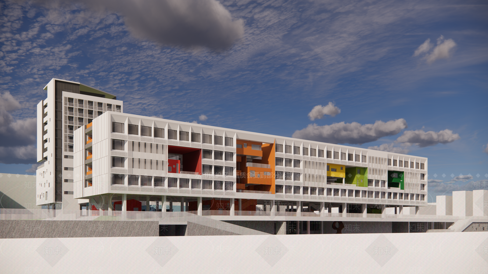 现代学校建筑SU模型下载【ID:1169138946】