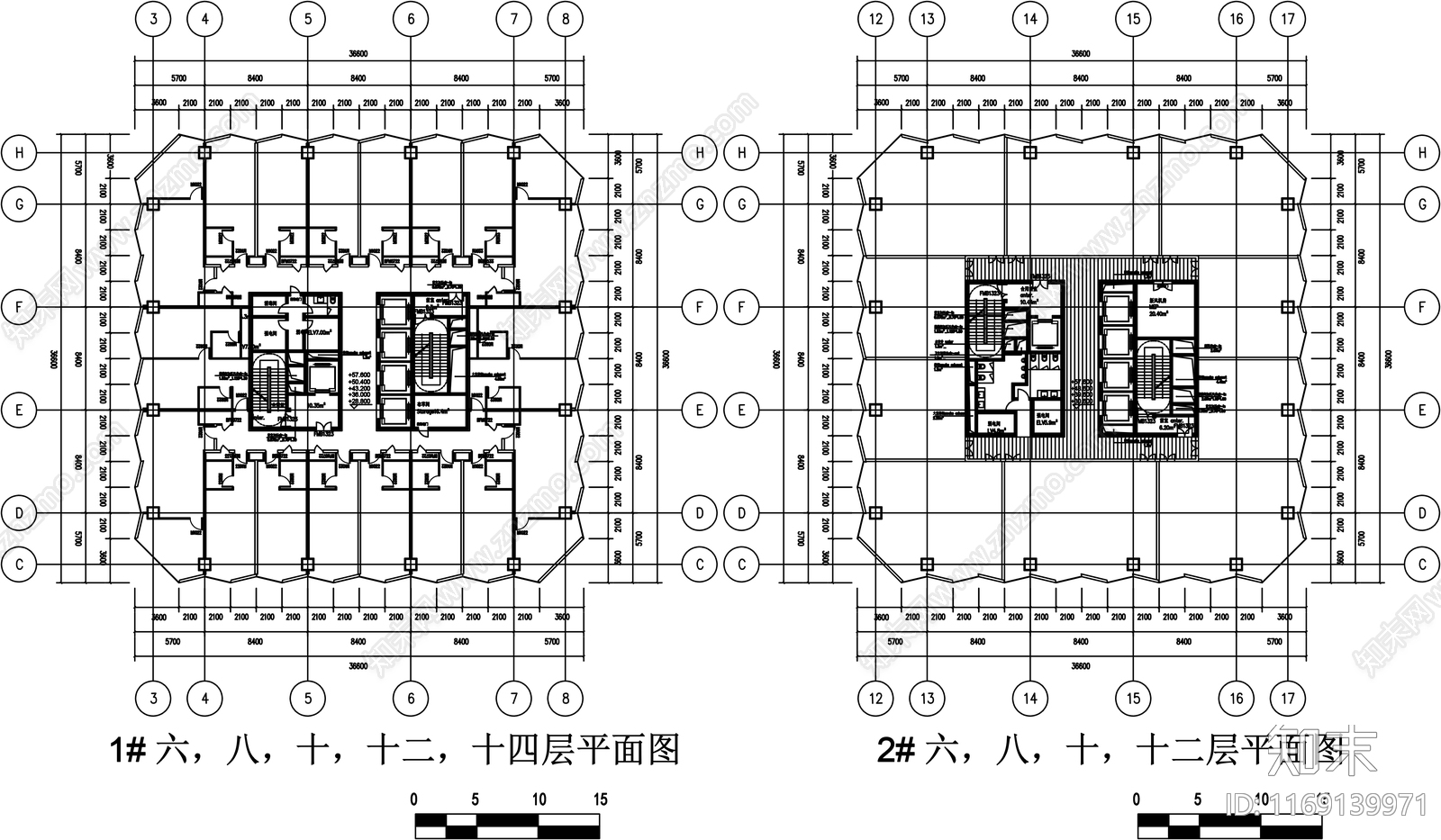 现代办公楼建筑cad施工图下载【ID:1169139971】