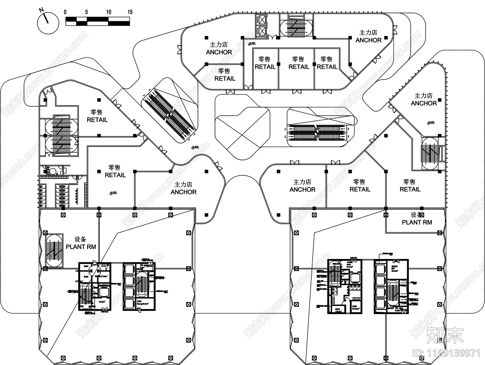 现代办公楼建筑cad施工图下载【ID:1169139971】