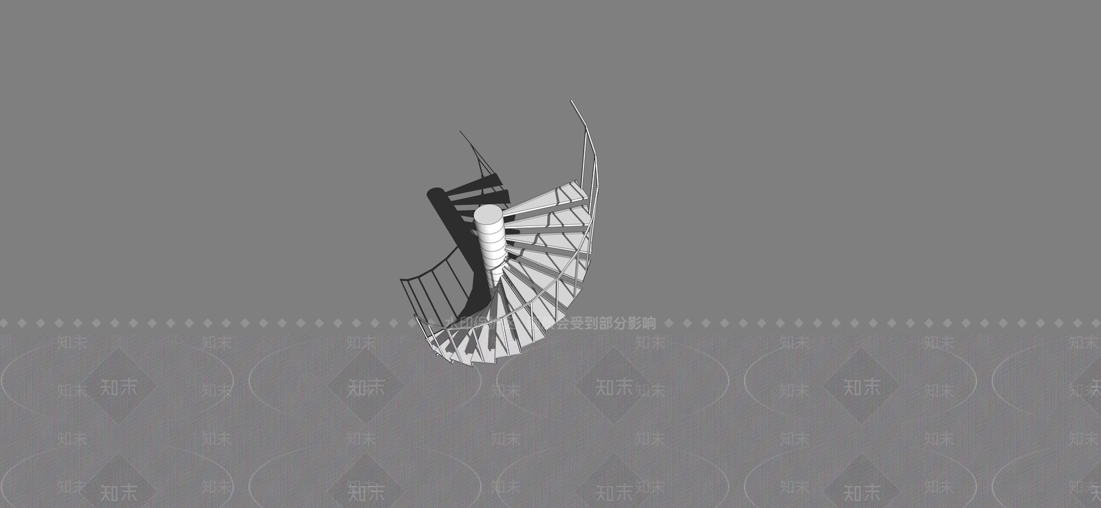 现代楼梯SU模型下载【ID:1169142720】