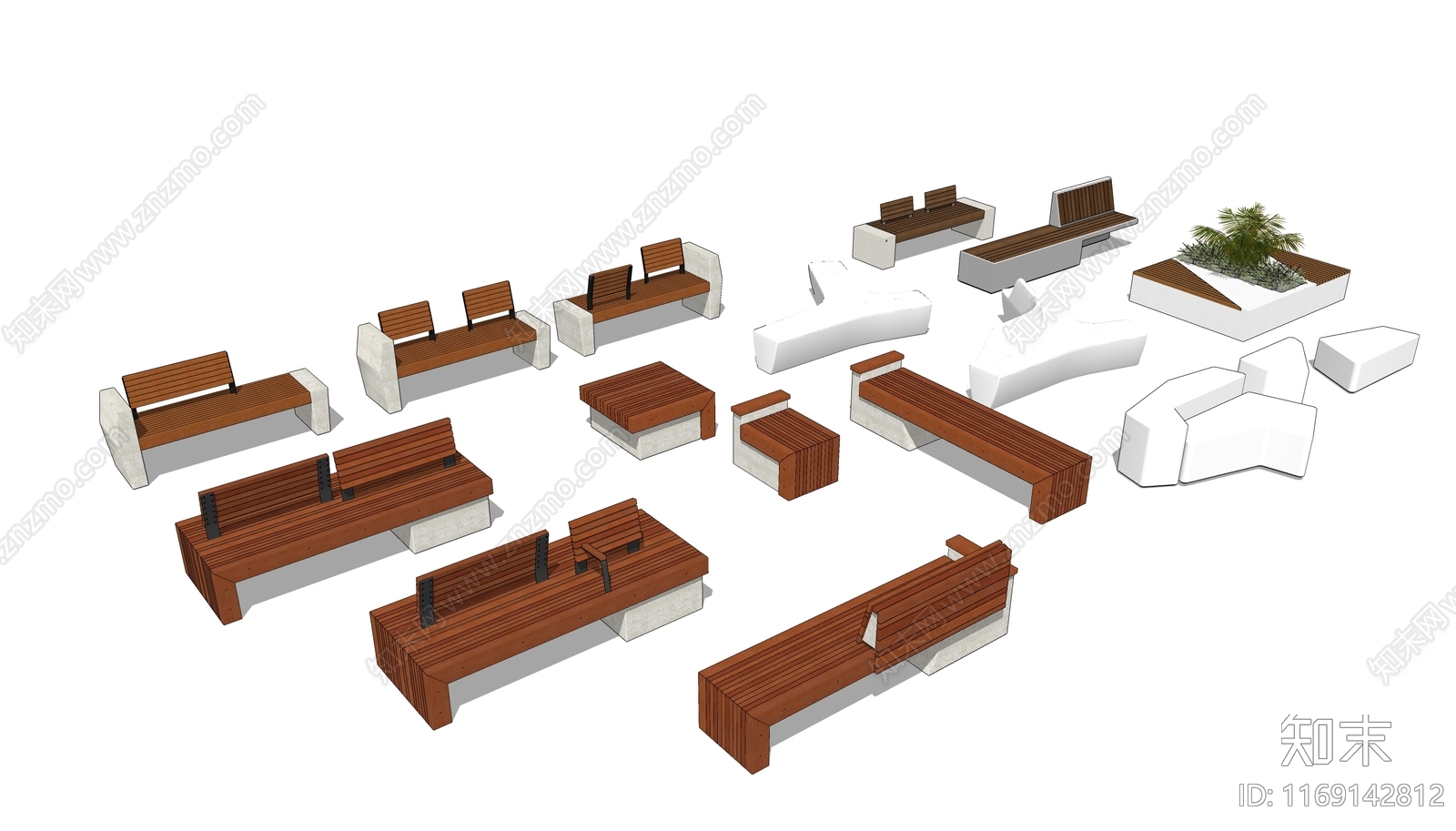 现代景观座椅SU模型下载【ID:1169142812】