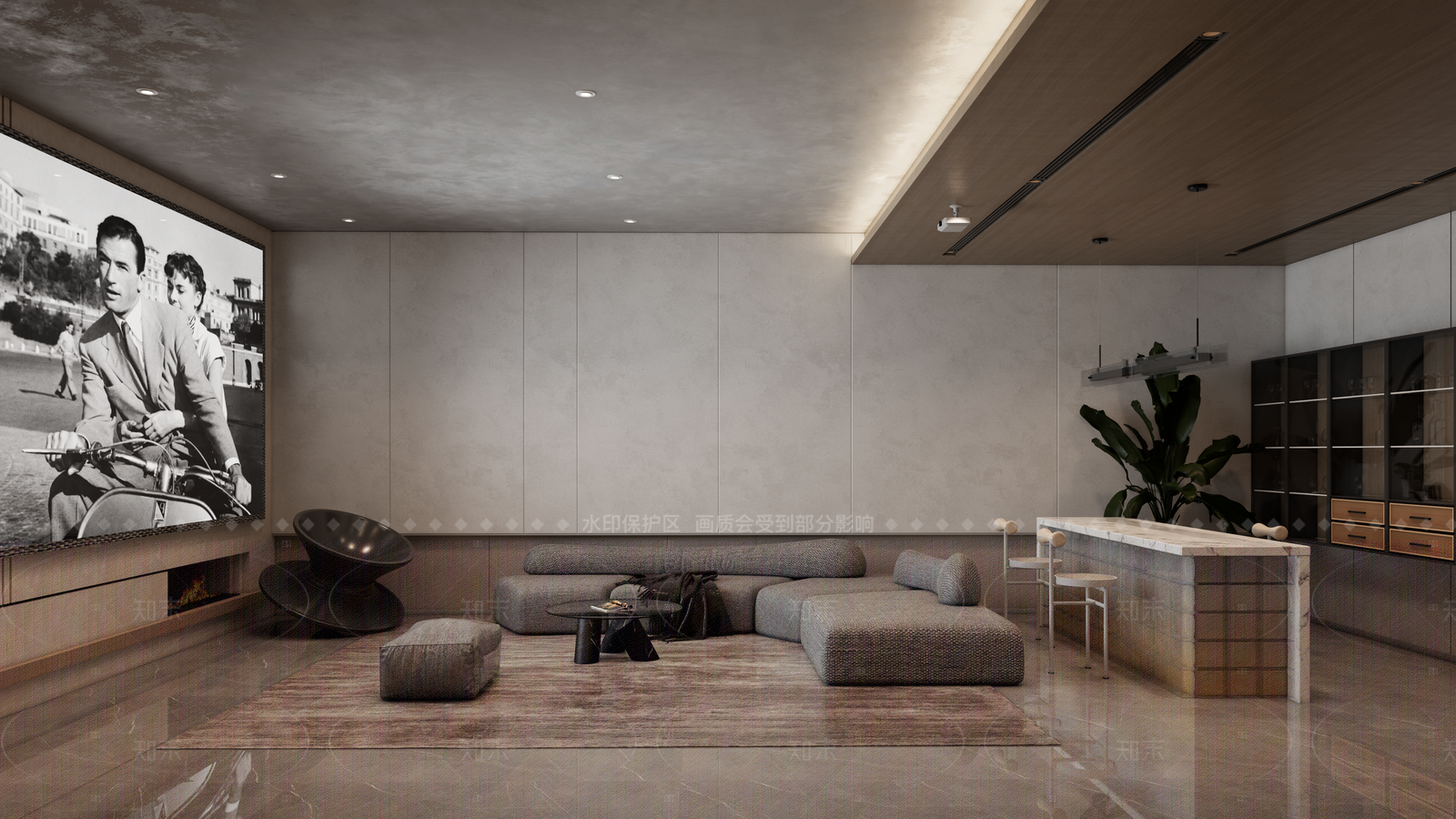 现代影音室SU模型下载【ID:1216064402】
