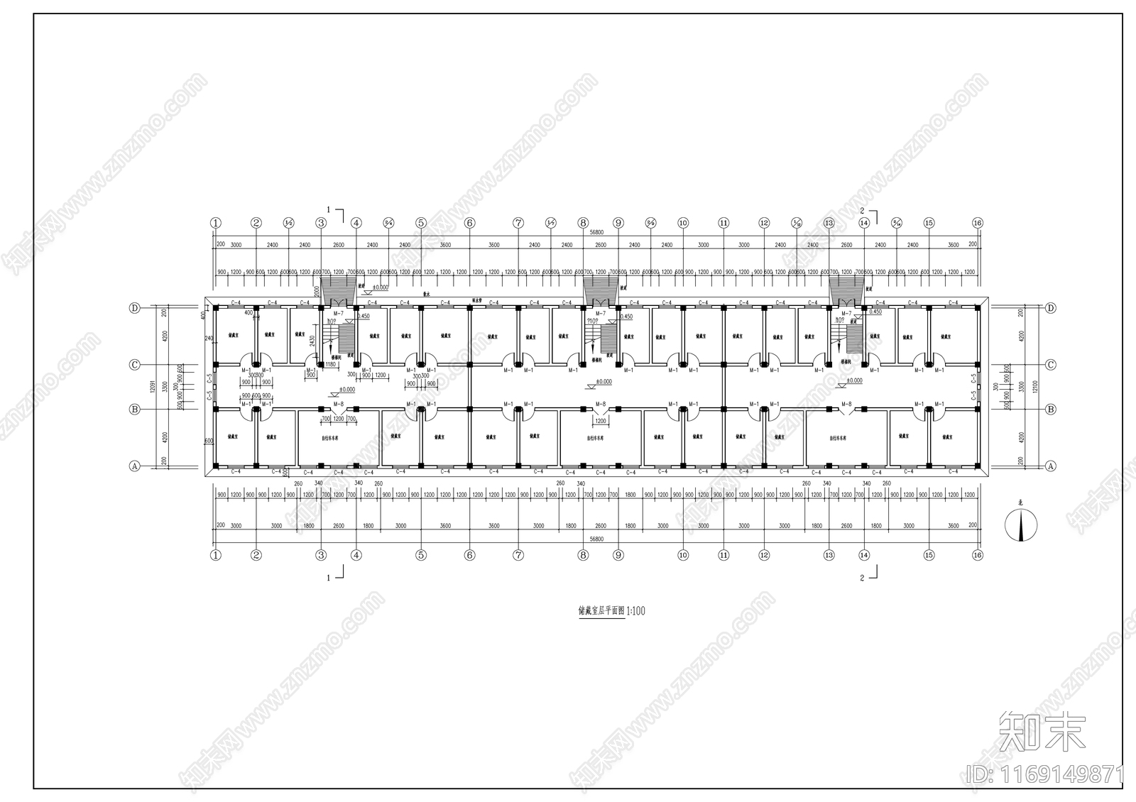 现代住宅楼建筑cad施工图下载【ID:1169149871】