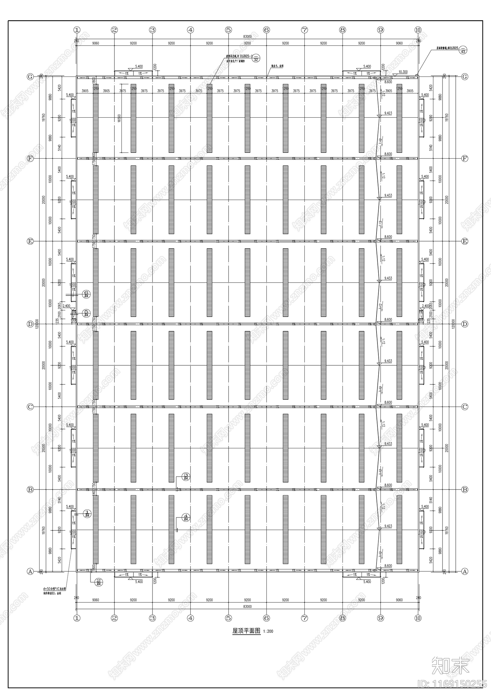 现代产业园建筑cad施工图下载【ID:1169150255】