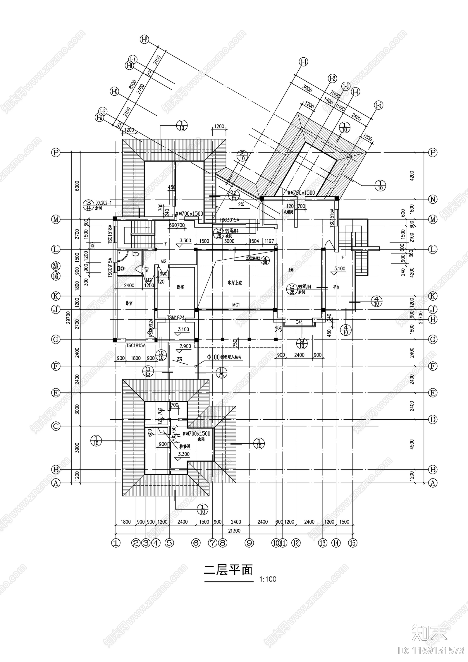 现代别墅建筑cad施工图下载【ID:1169151573】