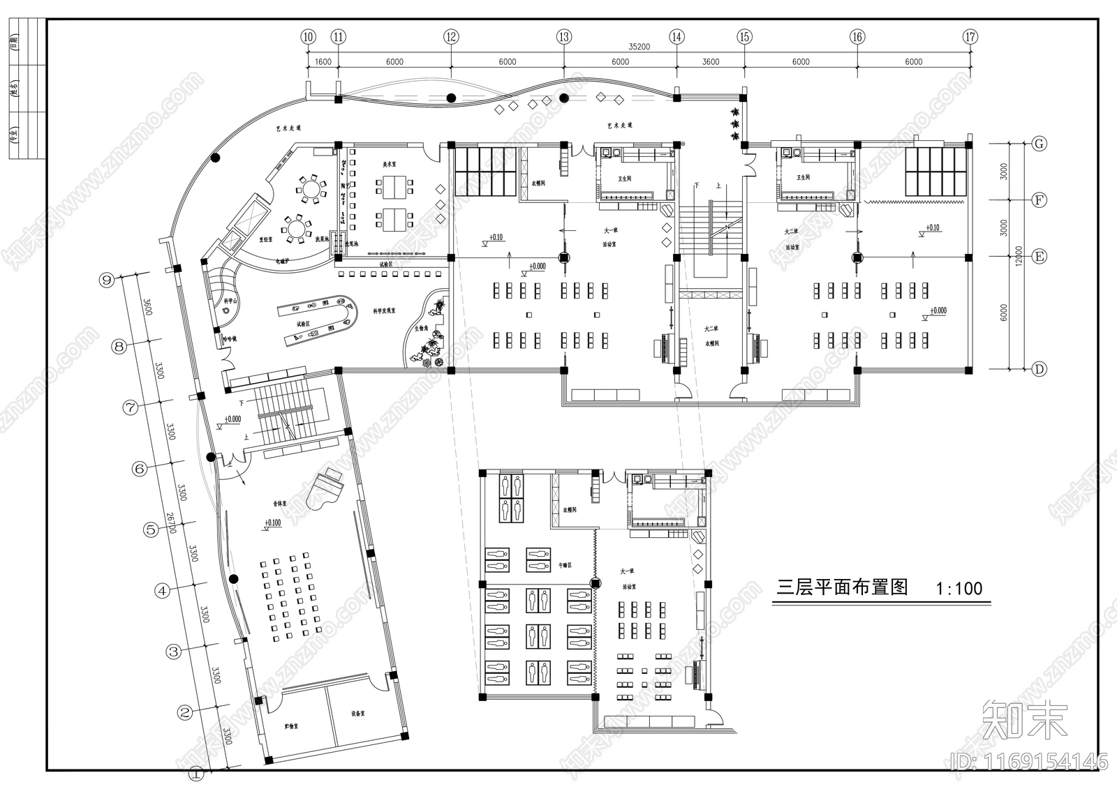 现代幼儿园cad施工图下载【ID:1169154146】
