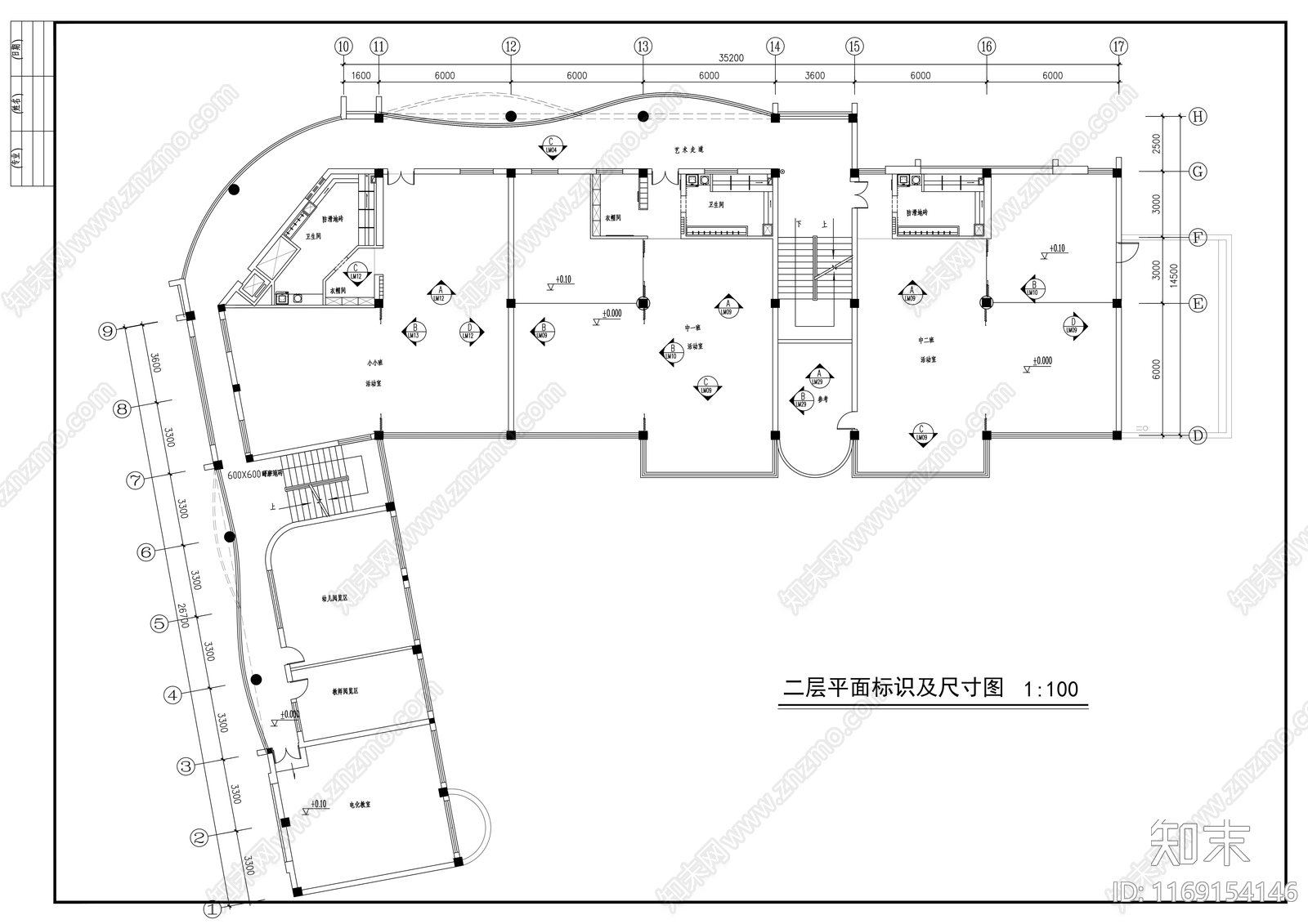 现代幼儿园cad施工图下载【ID:1169154146】
