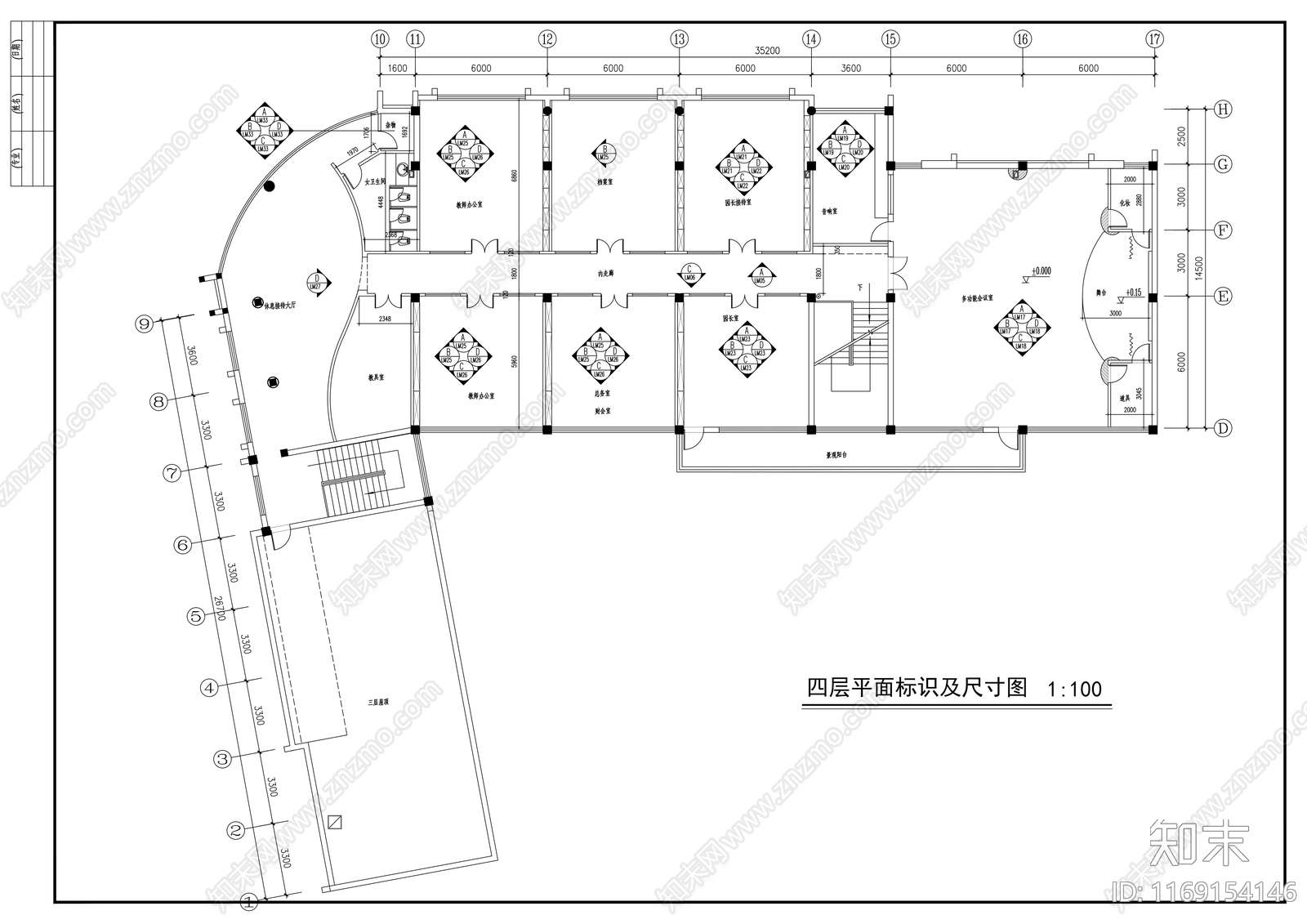 现代幼儿园cad施工图下载【ID:1169154146】