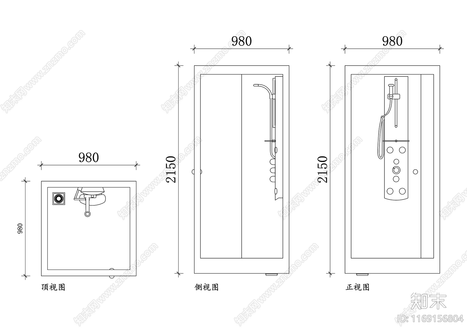 现代卫浴设施cad施工图下载【ID:1169156804】