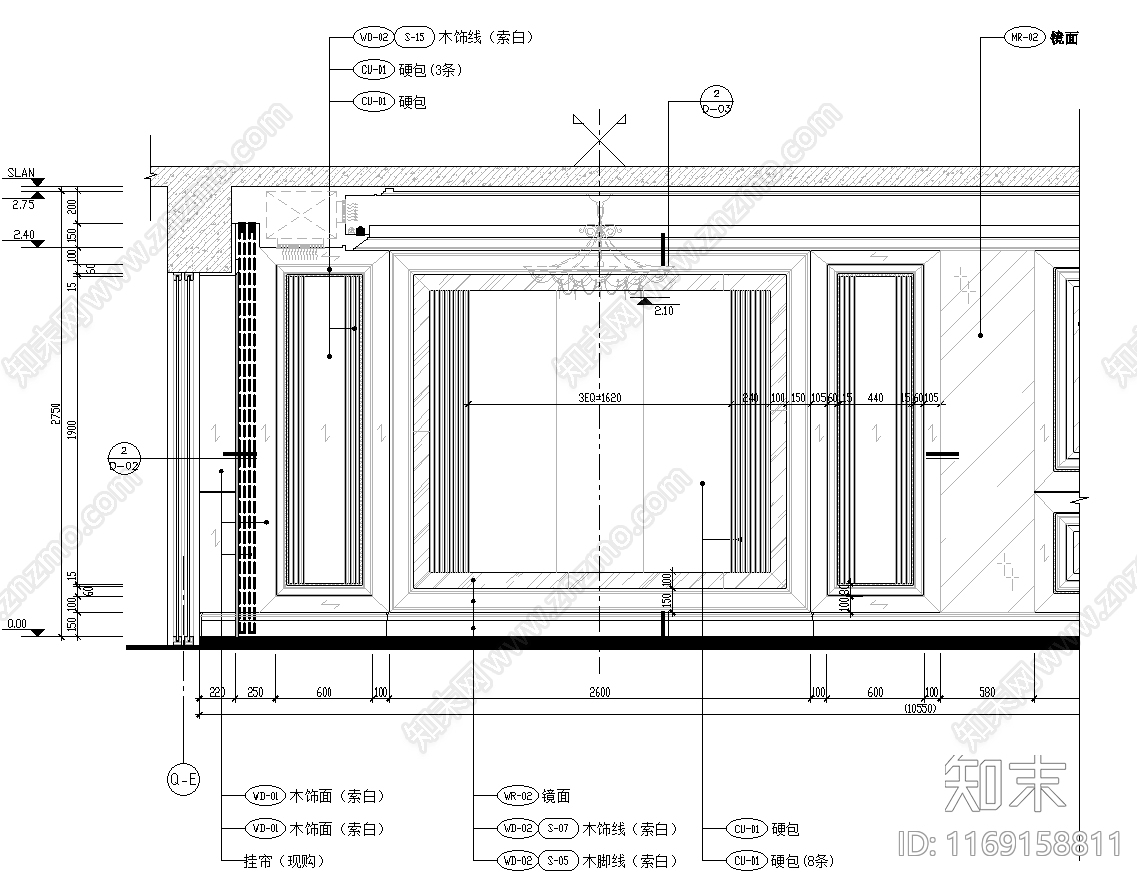 简欧现代整体家装空间cad施工图下载【ID:1169158811】