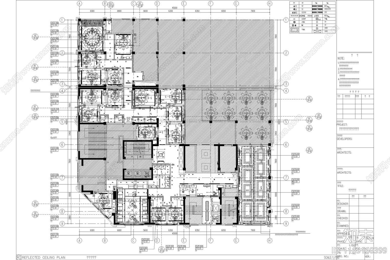 现代中餐厅cad施工图下载【ID:1169160399】