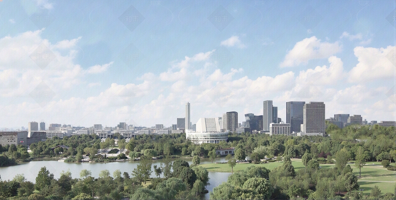 现代简约城市外景贴图下载【ID:1195392499】