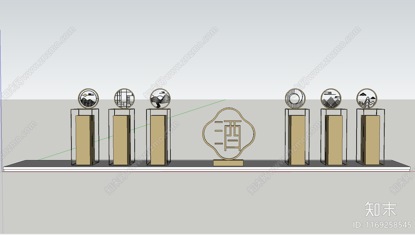 新中式现代烟酒店SU模型下载【ID:1169258545】