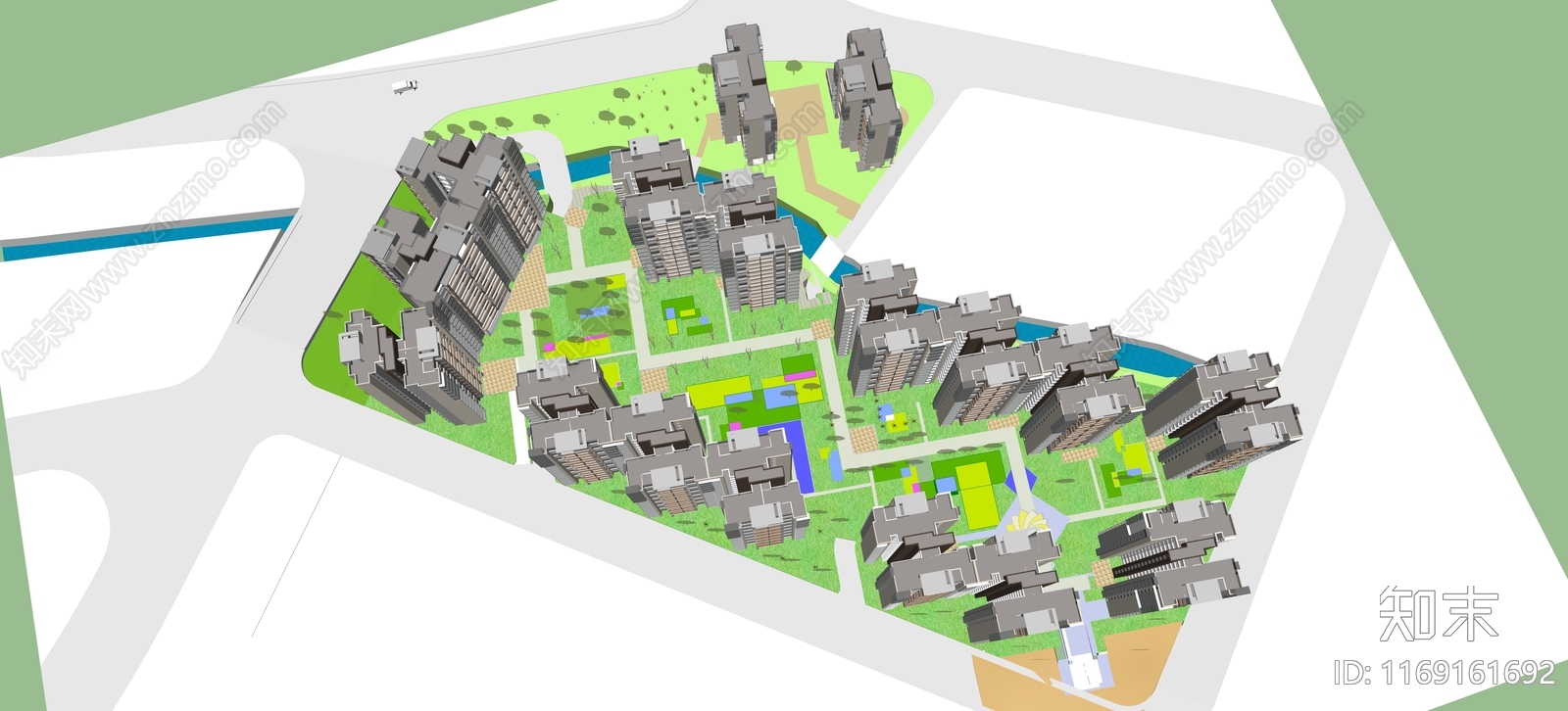 现代高层住宅SU模型下载【ID:1169161692】