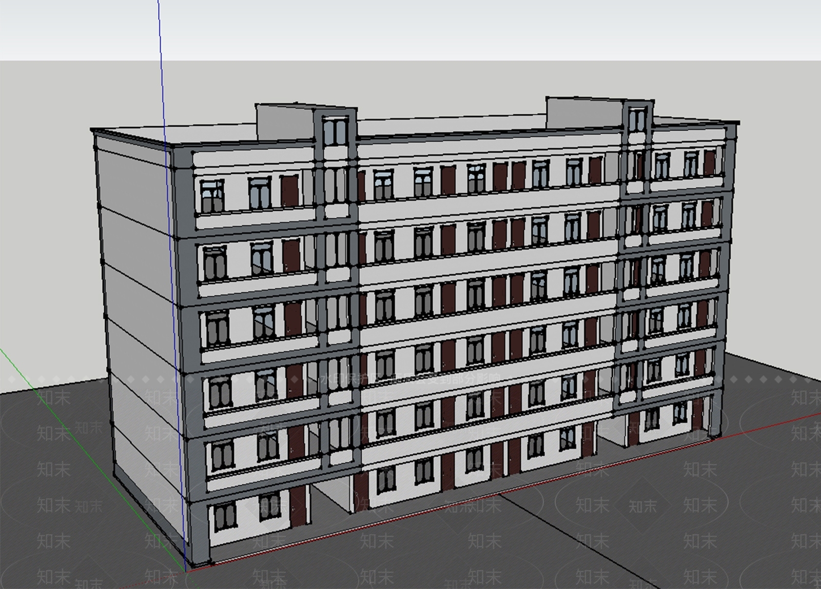 现代新中式学校建筑SU模型下载【ID:1169170885】
