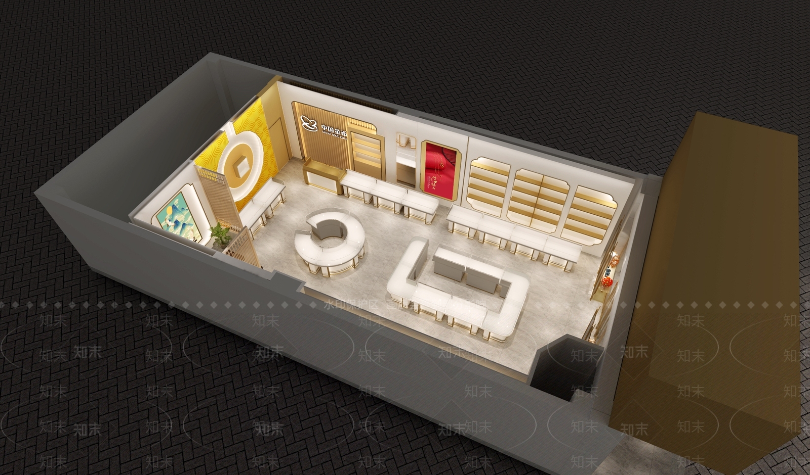 现代极简珠宝店3D模型下载【ID:1169180833】