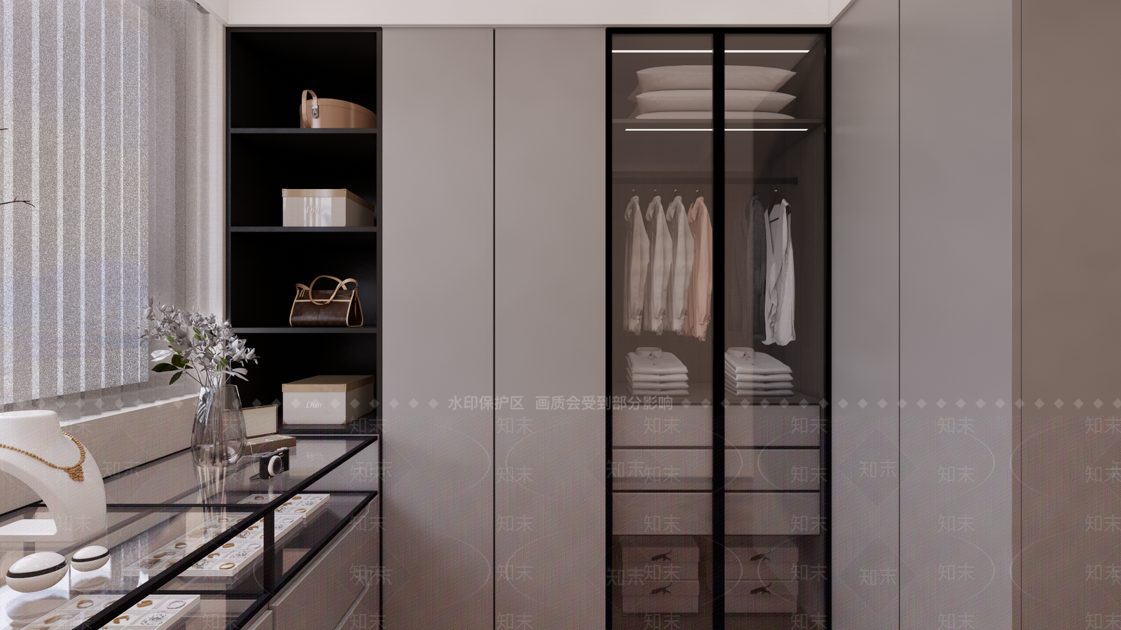 新中式现代衣帽间SU模型下载【ID:1169172978】