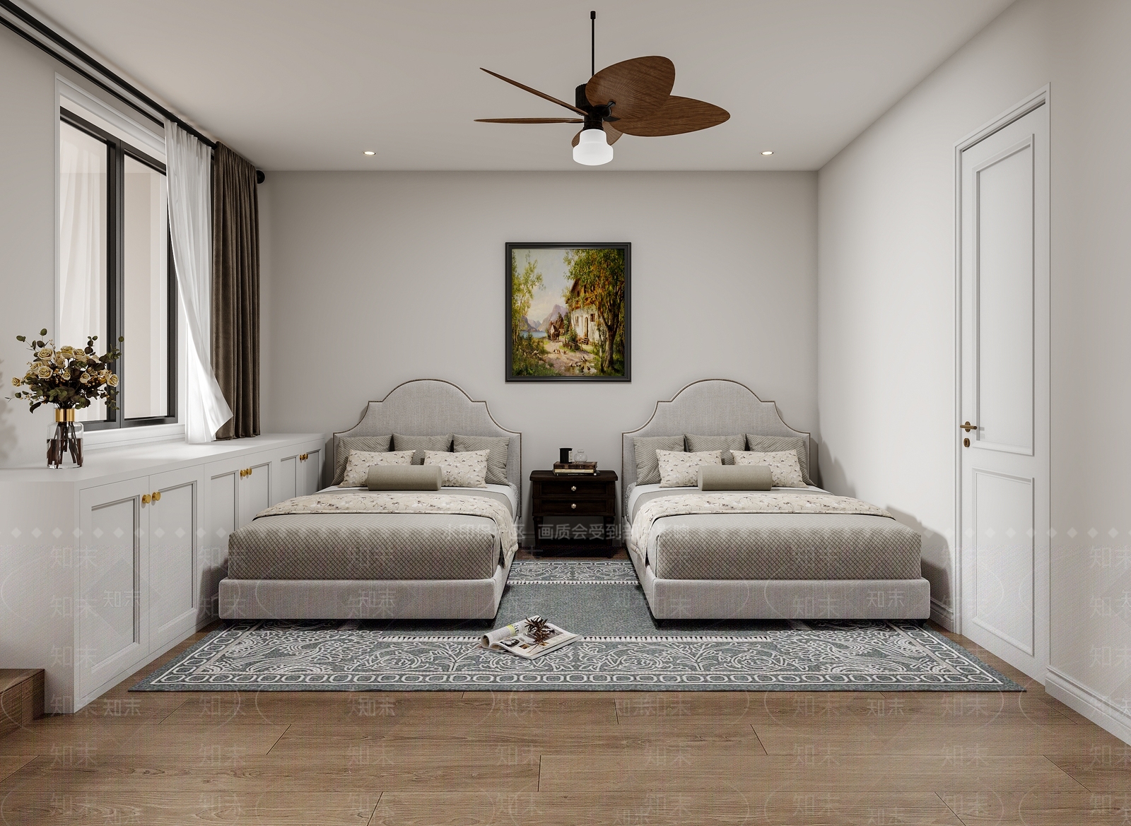 美式书房3D模型下载【ID:1214705952】
