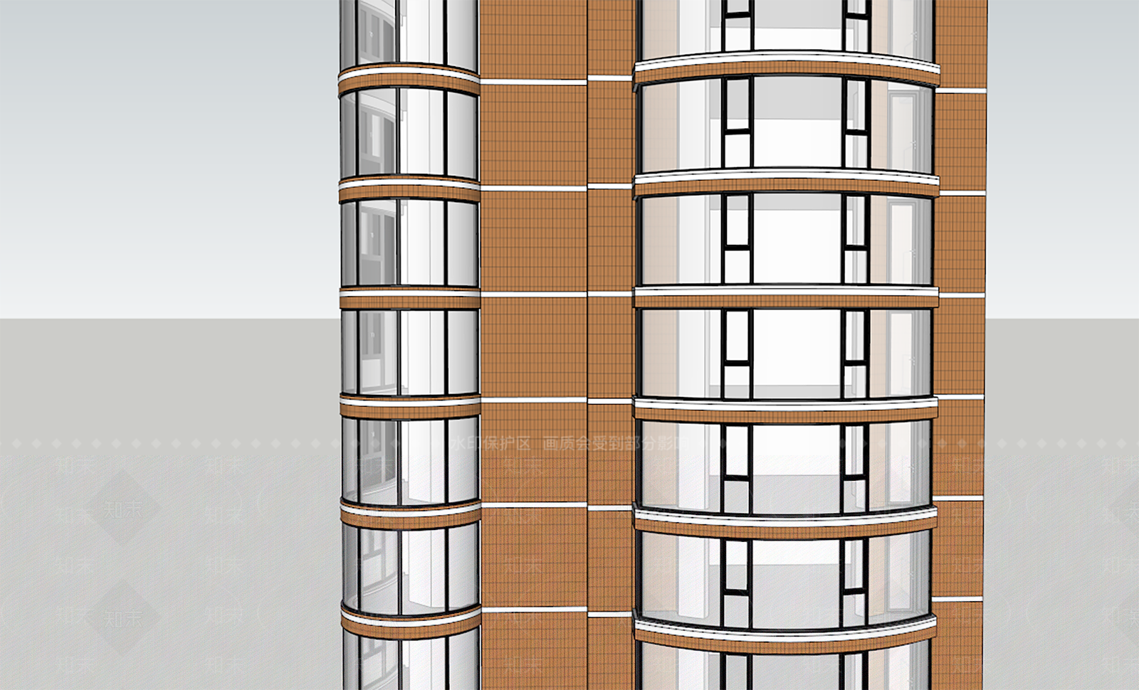 现代小区建筑SU模型下载【ID:1169177445】