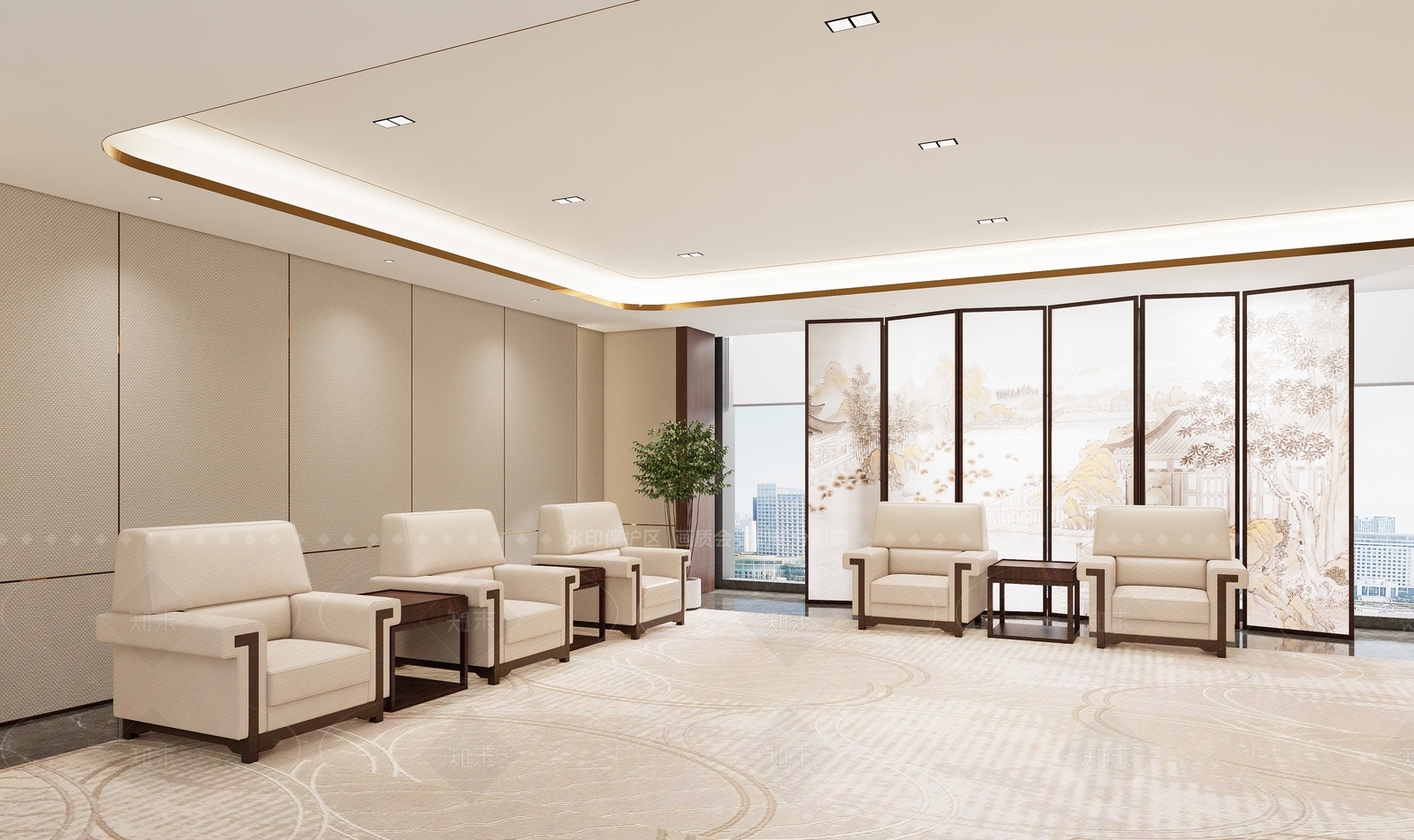 新中式会议室SU模型下载【ID:1216025164】