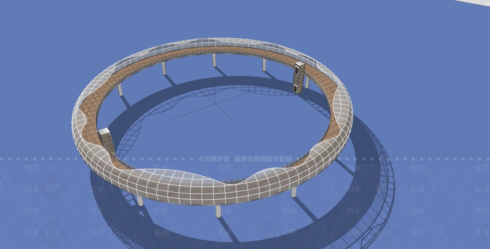 现代简约景观桥SU模型下载【ID:1169180466】