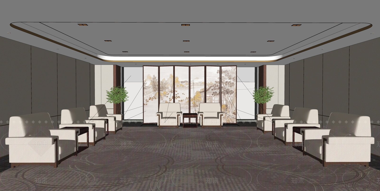 新中式会议室SU模型下载【ID:1169181380】