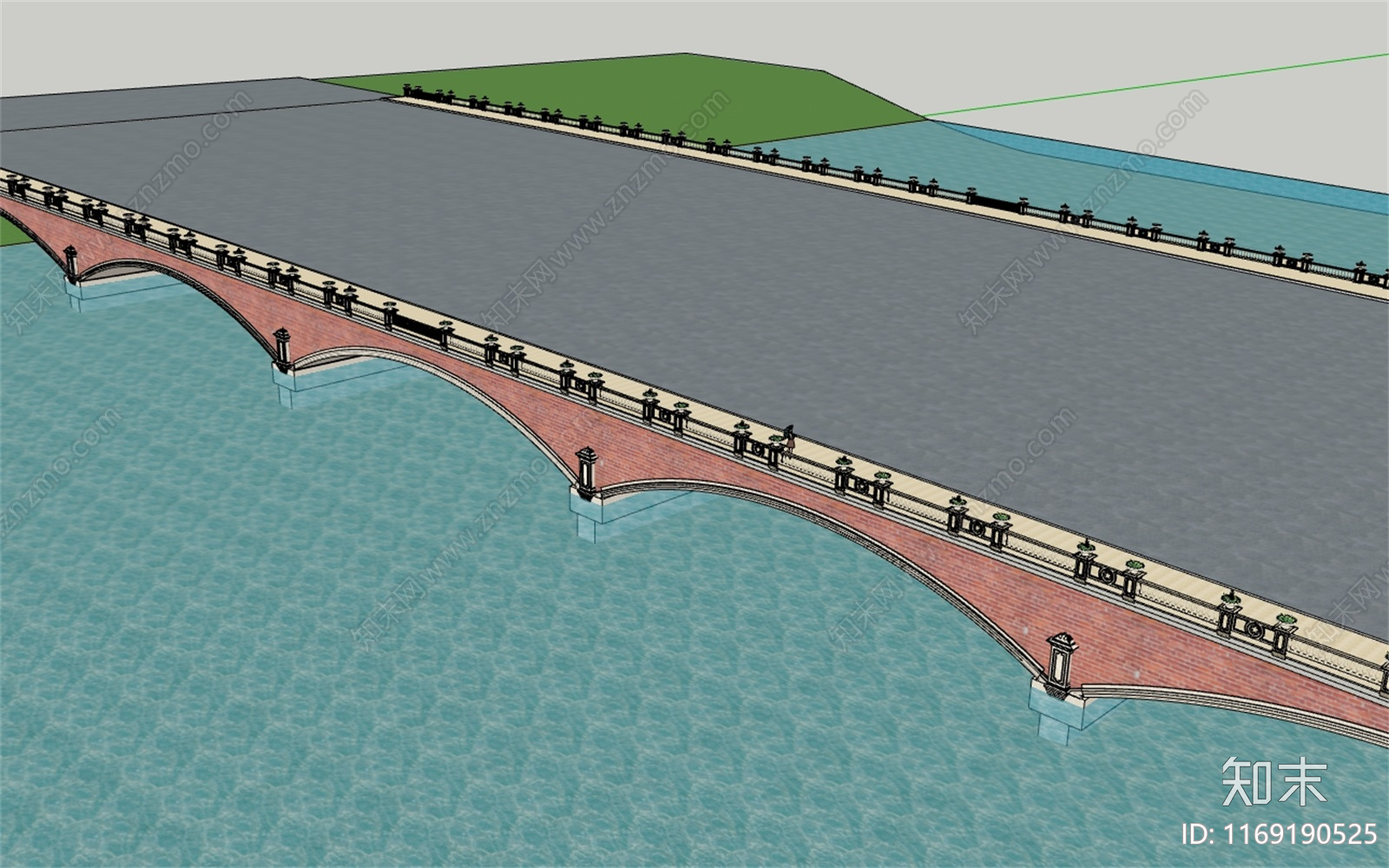 现代中式大桥SU模型下载【ID:1169190525】