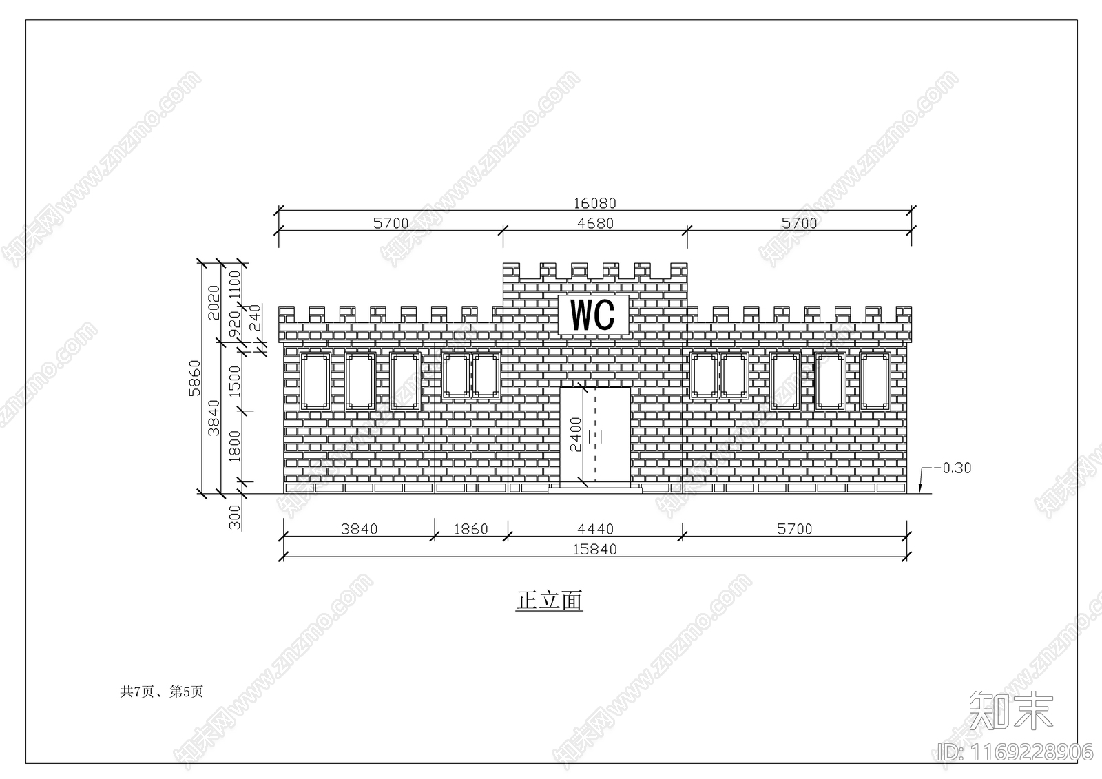 中式新中式公厕施工图下载【ID:1169228906】