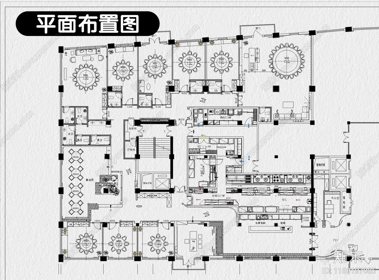 现代中餐厅cad施工图下载【ID:1169197085】