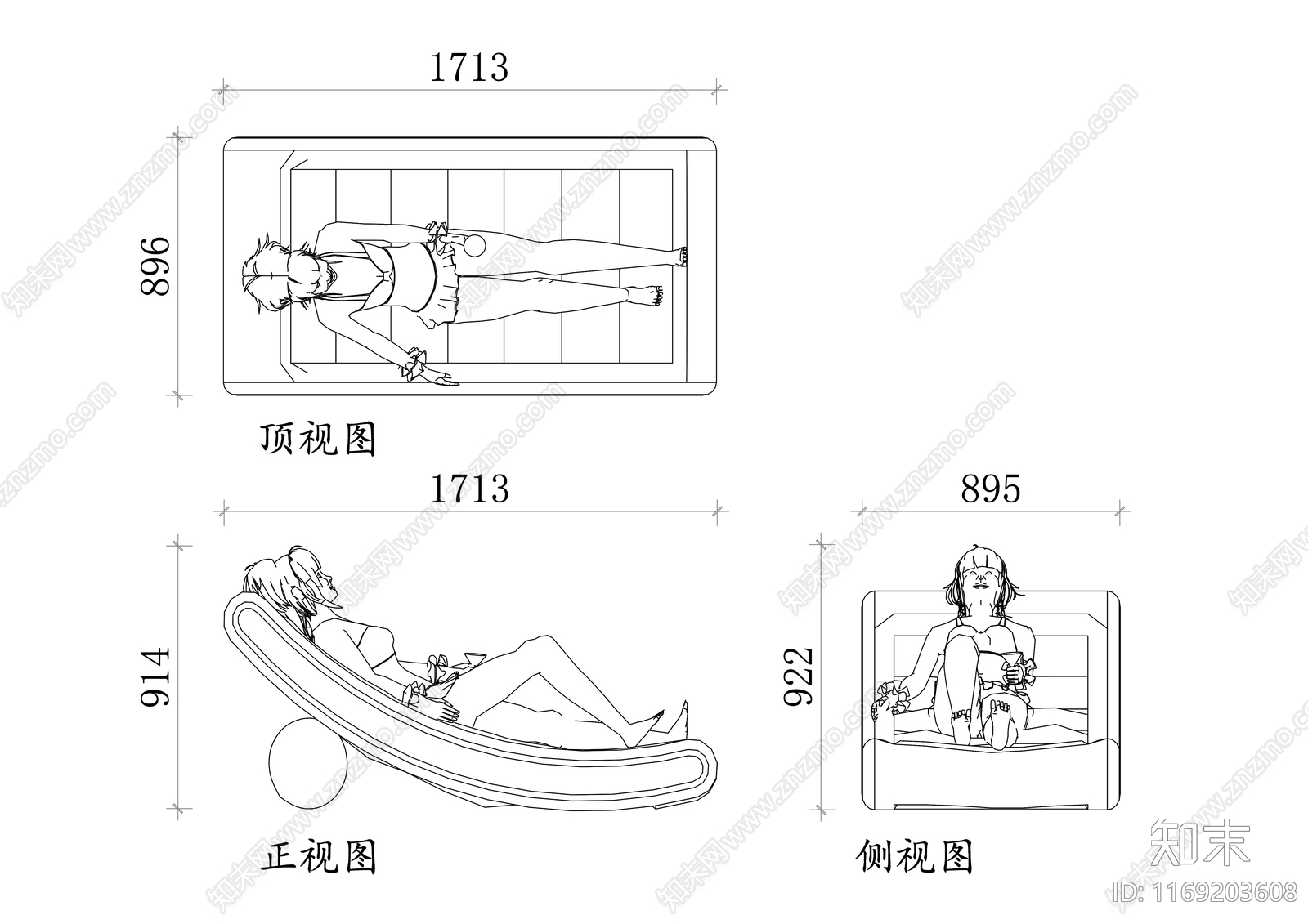 现代床cad施工图下载【ID:1169203608】