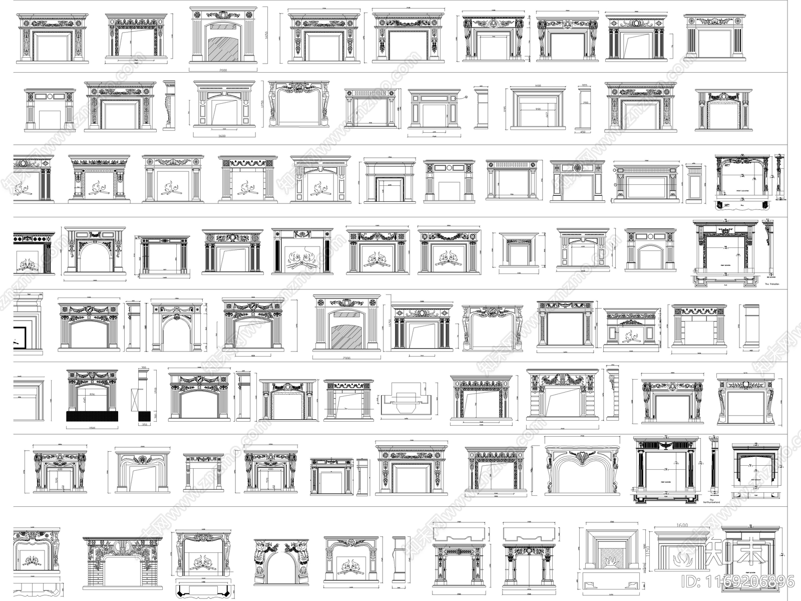 2024年最新超全欧式壁炉CAD图库施工图下载【ID:1169206896】