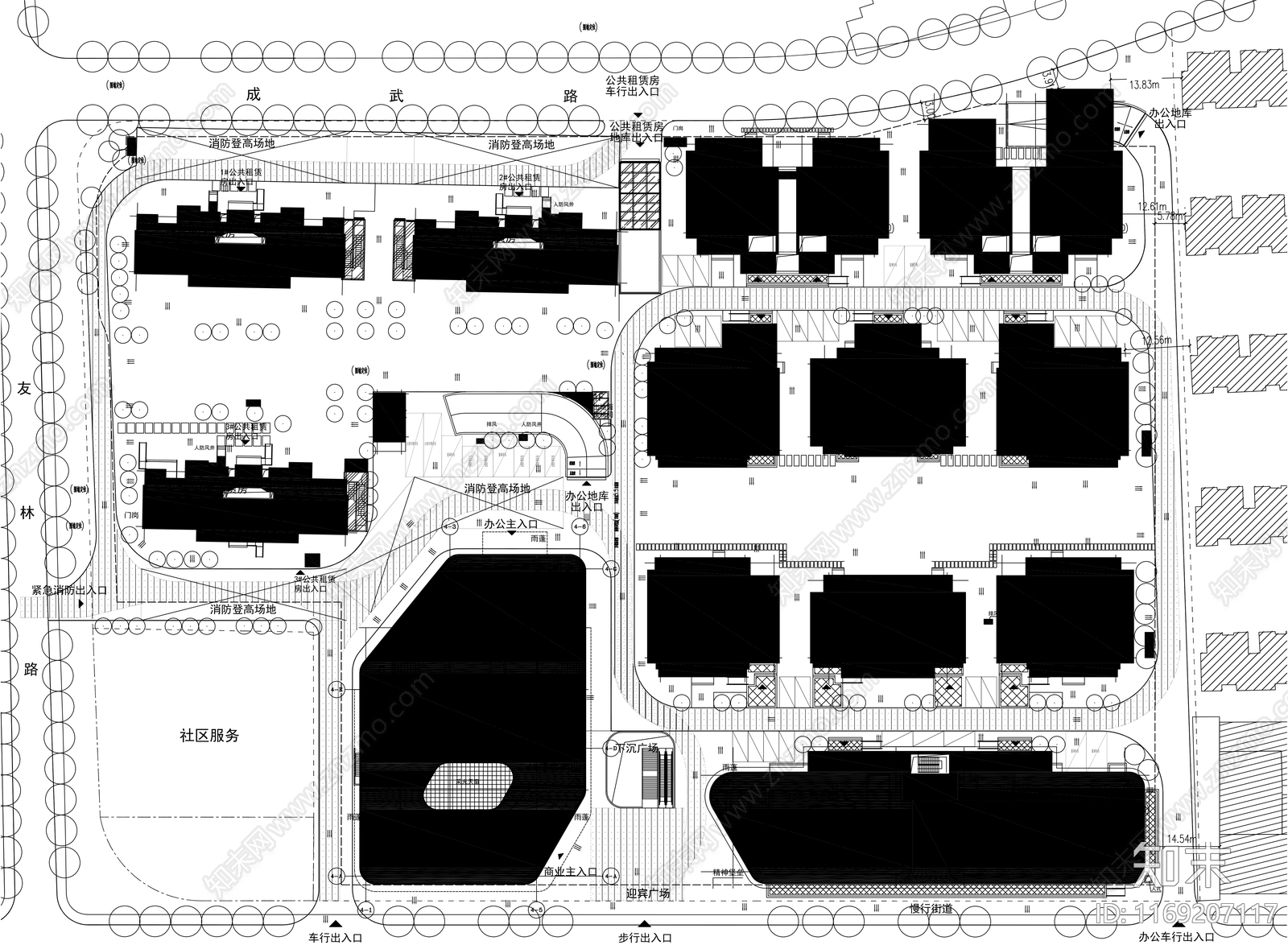 现代住宅楼建筑cad施工图下载【ID:1169207117】