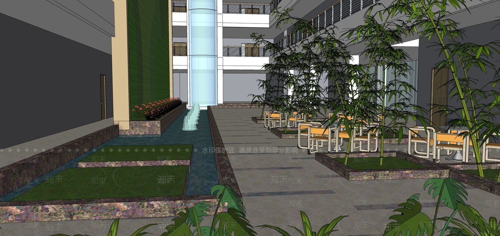 现代办公大堂SU模型下载【ID:1169212552】