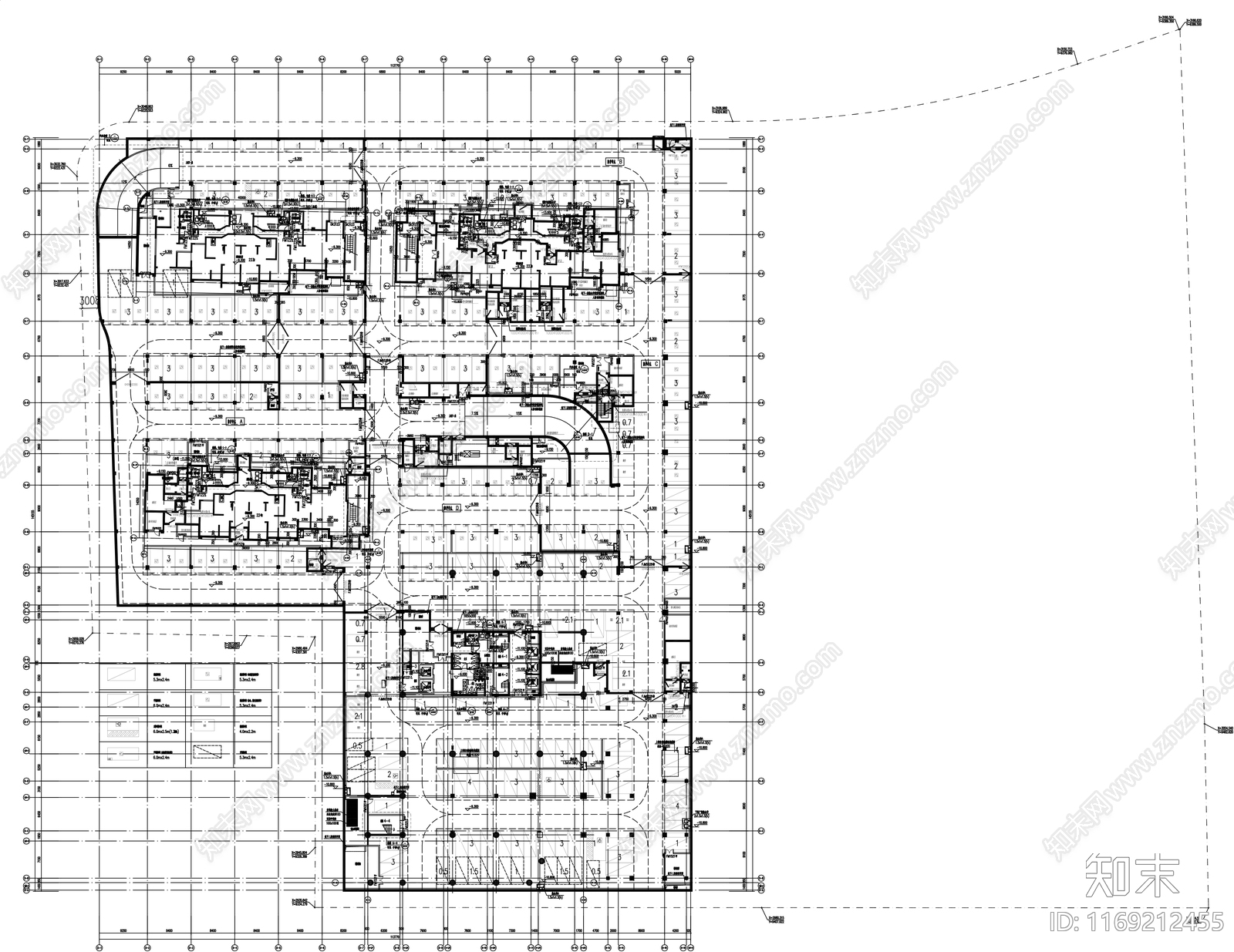 现代办公楼建筑cad施工图下载【ID:1169212455】