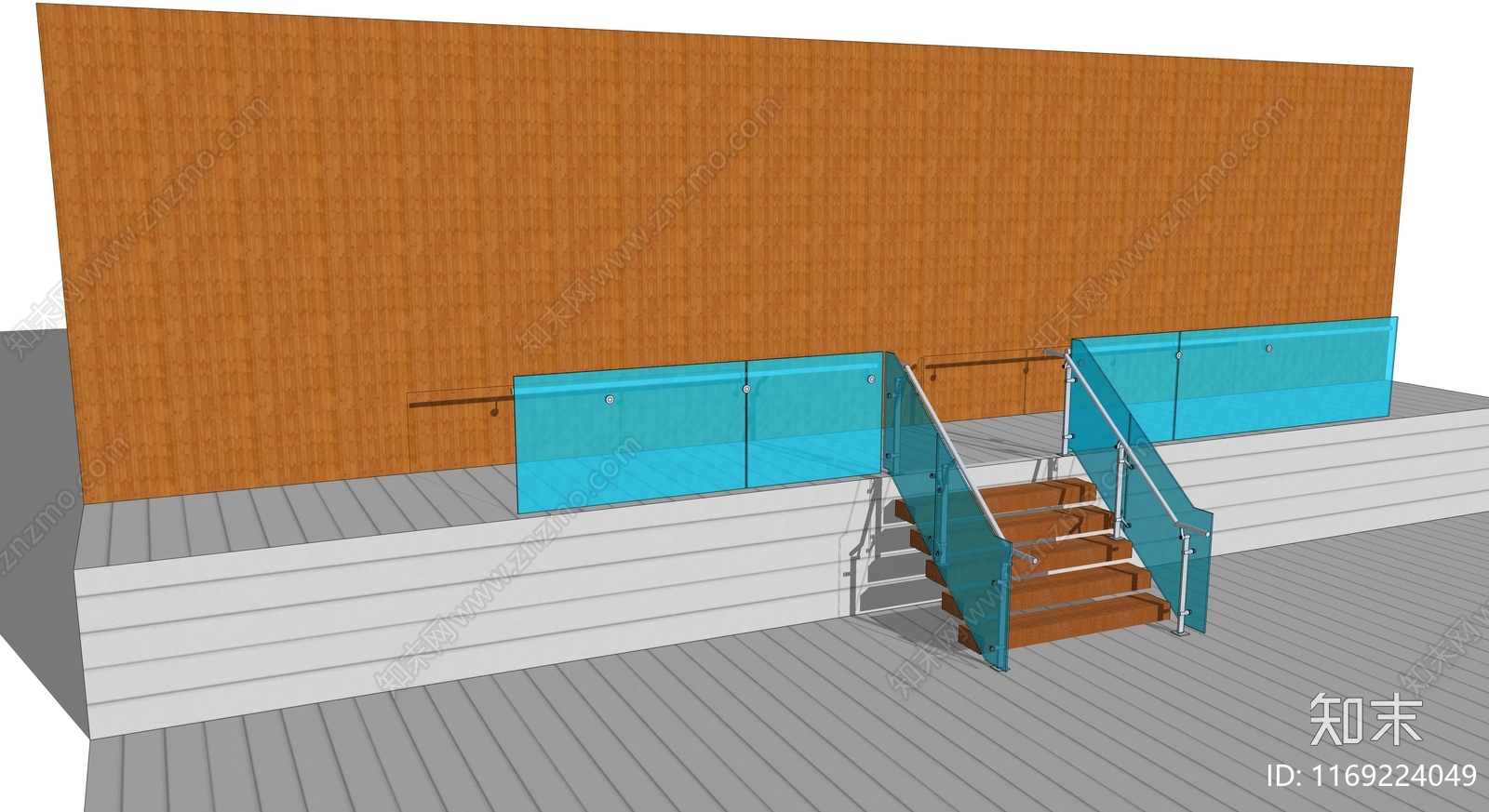 现代楼梯SU模型下载【ID:1169224049】