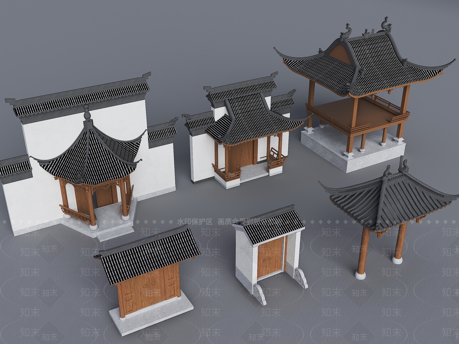 新中式中式亭子3D模型下载【ID:1169252075】