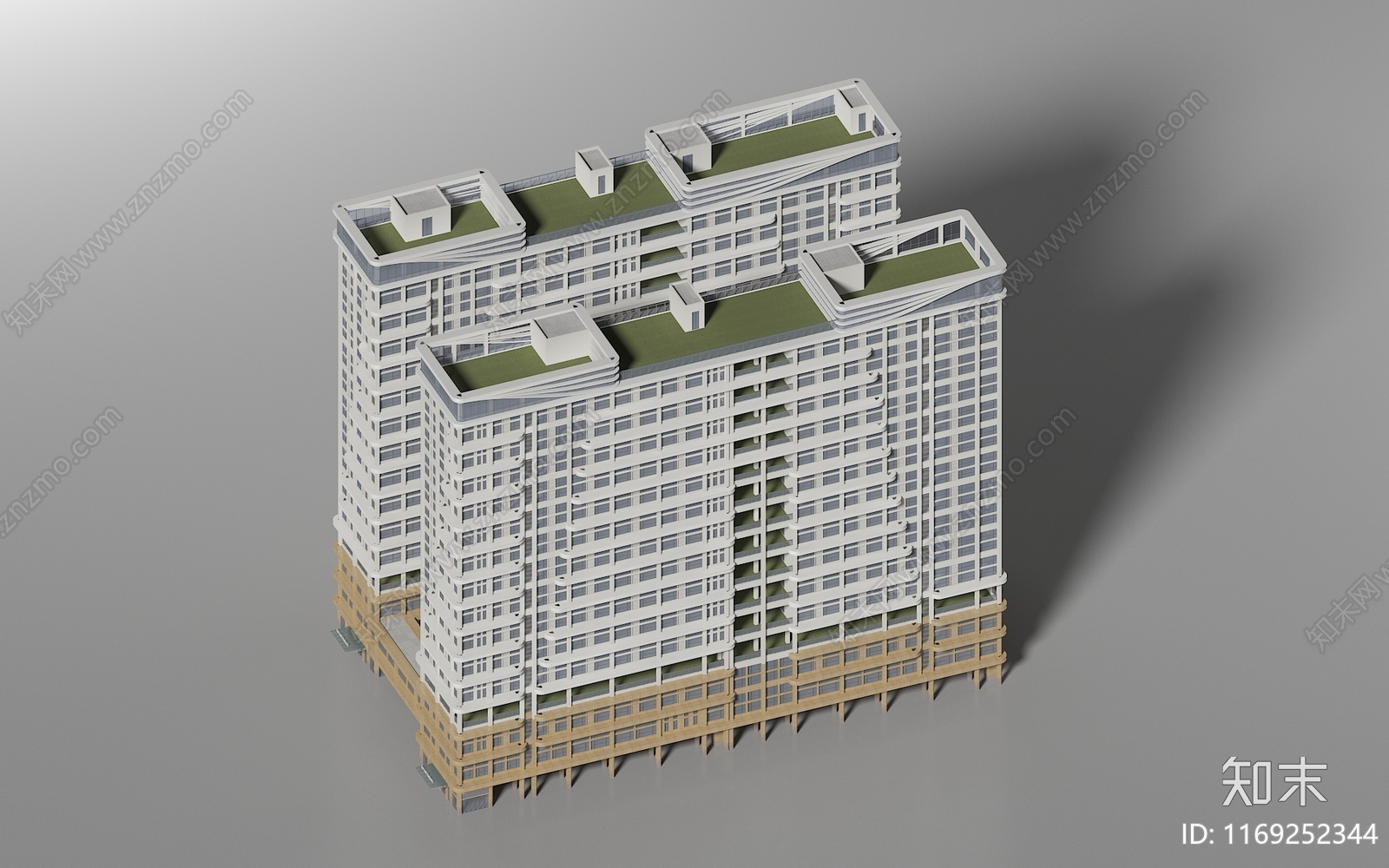 现代高层住宅SU模型下载【ID:1169252344】