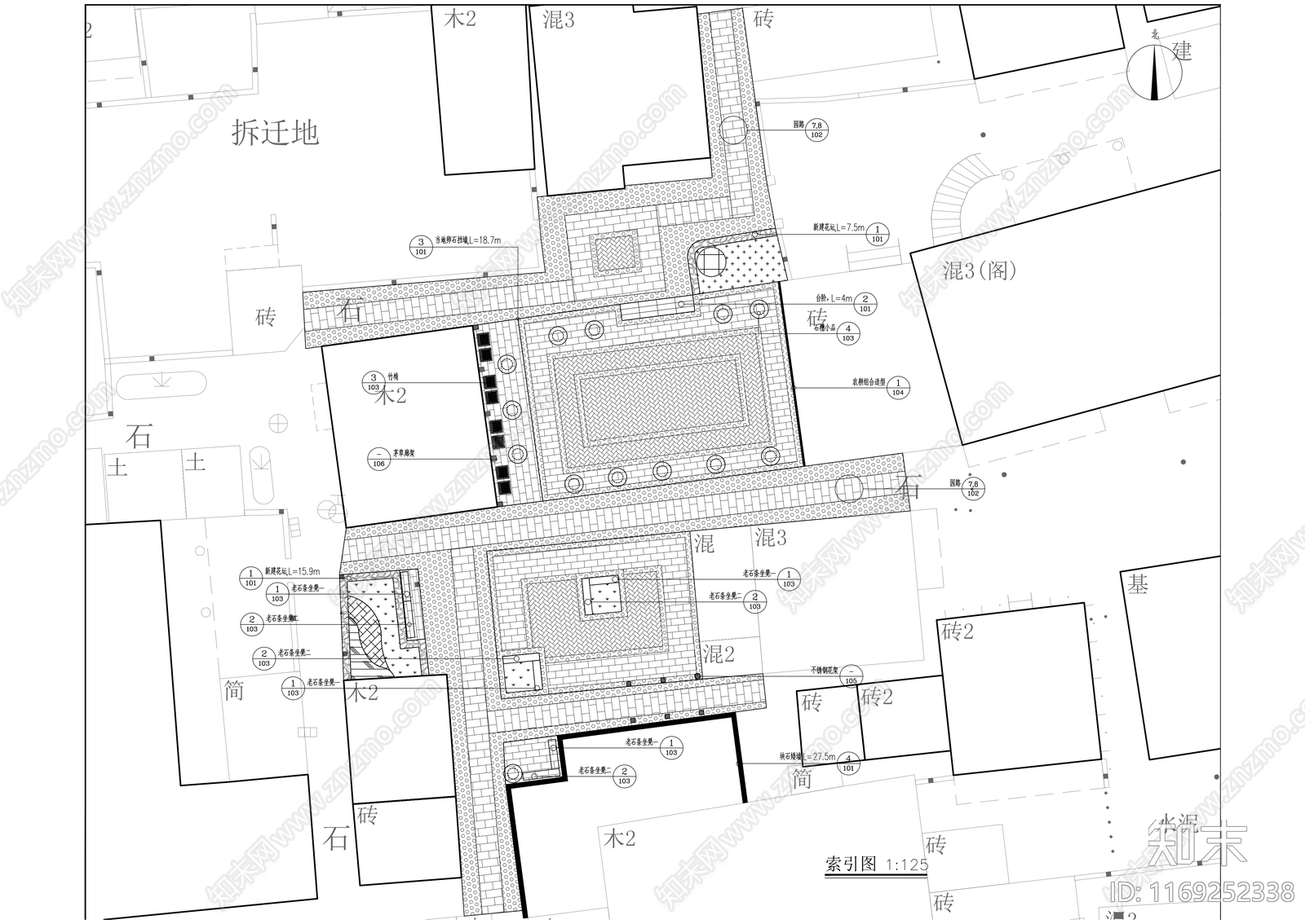 现代公园景观cad施工图下载【ID:1169252338】