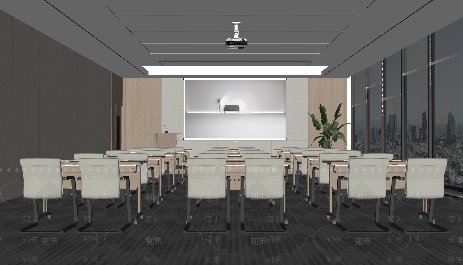 现代报告厅SU模型下载【ID:1169253966】