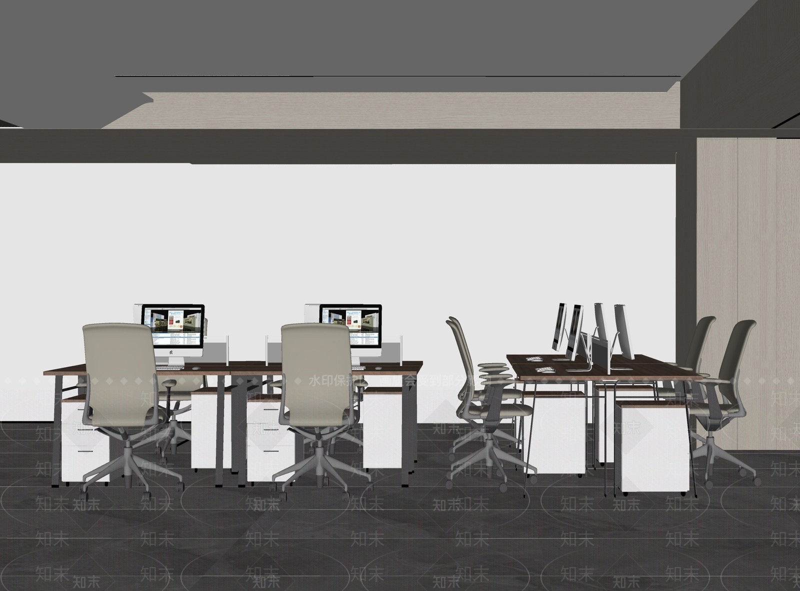 现代办公桌椅SU模型下载【ID:1169259853】