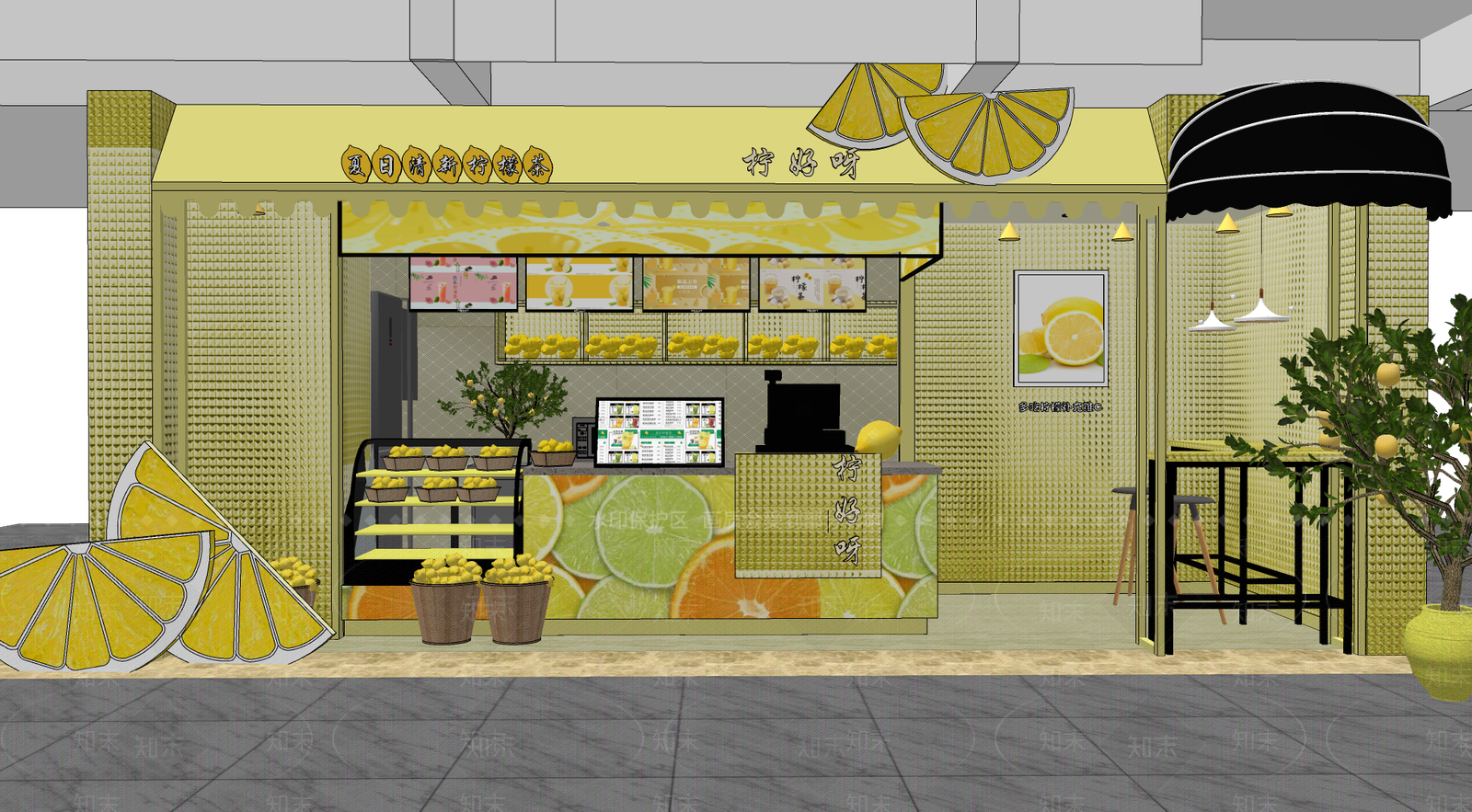 现代奶茶店SU模型下载【ID:1169261836】
