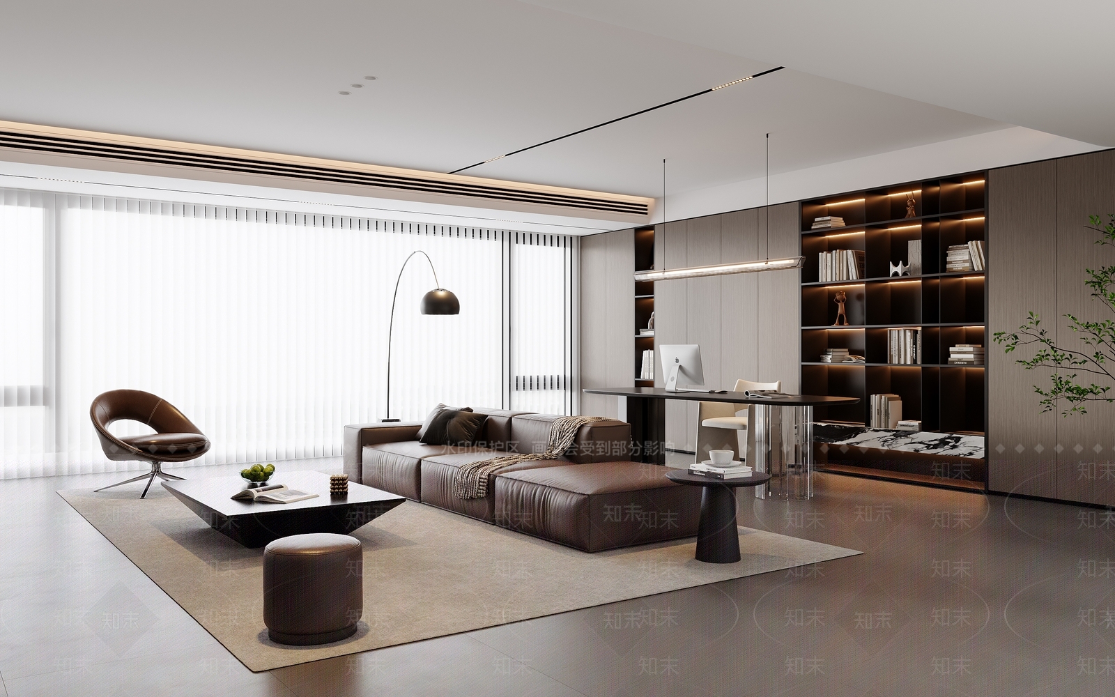 现代家居客厅SU模型下载【ID:1222188845】