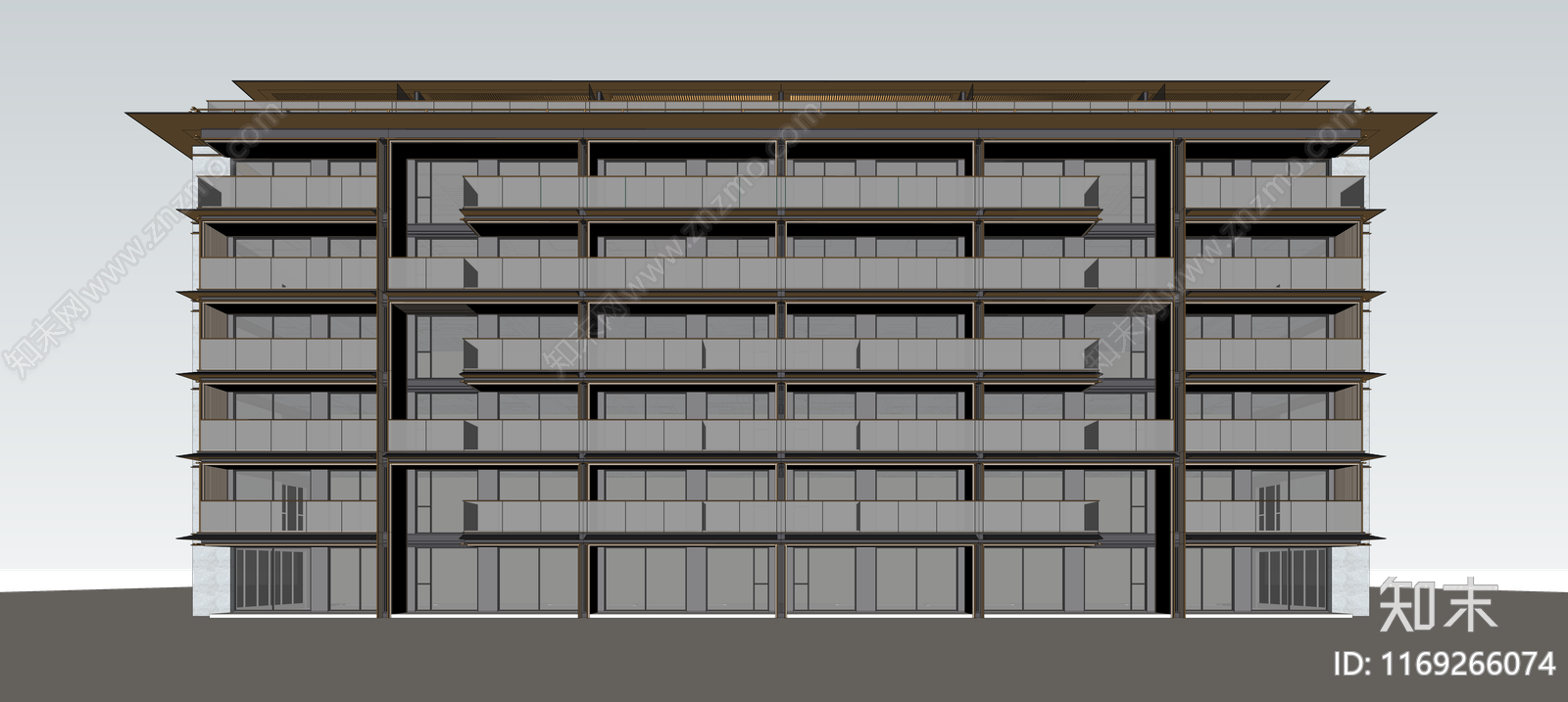 现代多层住宅SU模型下载【ID:1169266074】